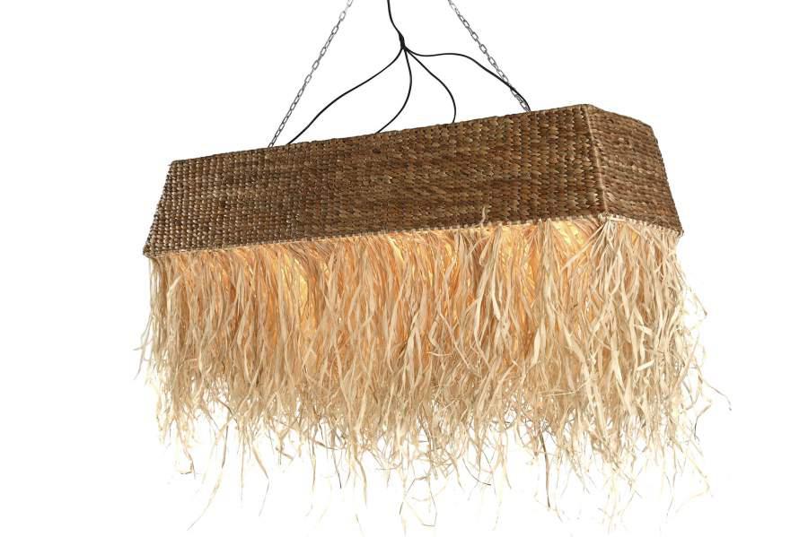 Lámpara Colgante de Fibras Naturales con Flecos Decorativos - Imagen 2