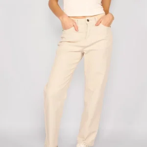 Jeans Rectos Tiro Alto Sofía Crudo