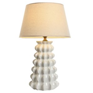 Lámpara de Sobremesa Porcelana Grabada Algodón Sea Side