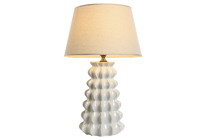 Lámpara de Sobremesa Porcelana Grabada Algodón Sea Side
