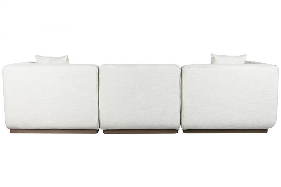 Sofá Esquinero Modular con Chaiselongue en Tejido Crema y Madera de Hevea - Imagen 7