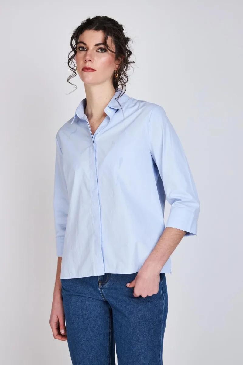 Camisa Manga Tres Cuartos Verónica Azul Woman by Eclipse