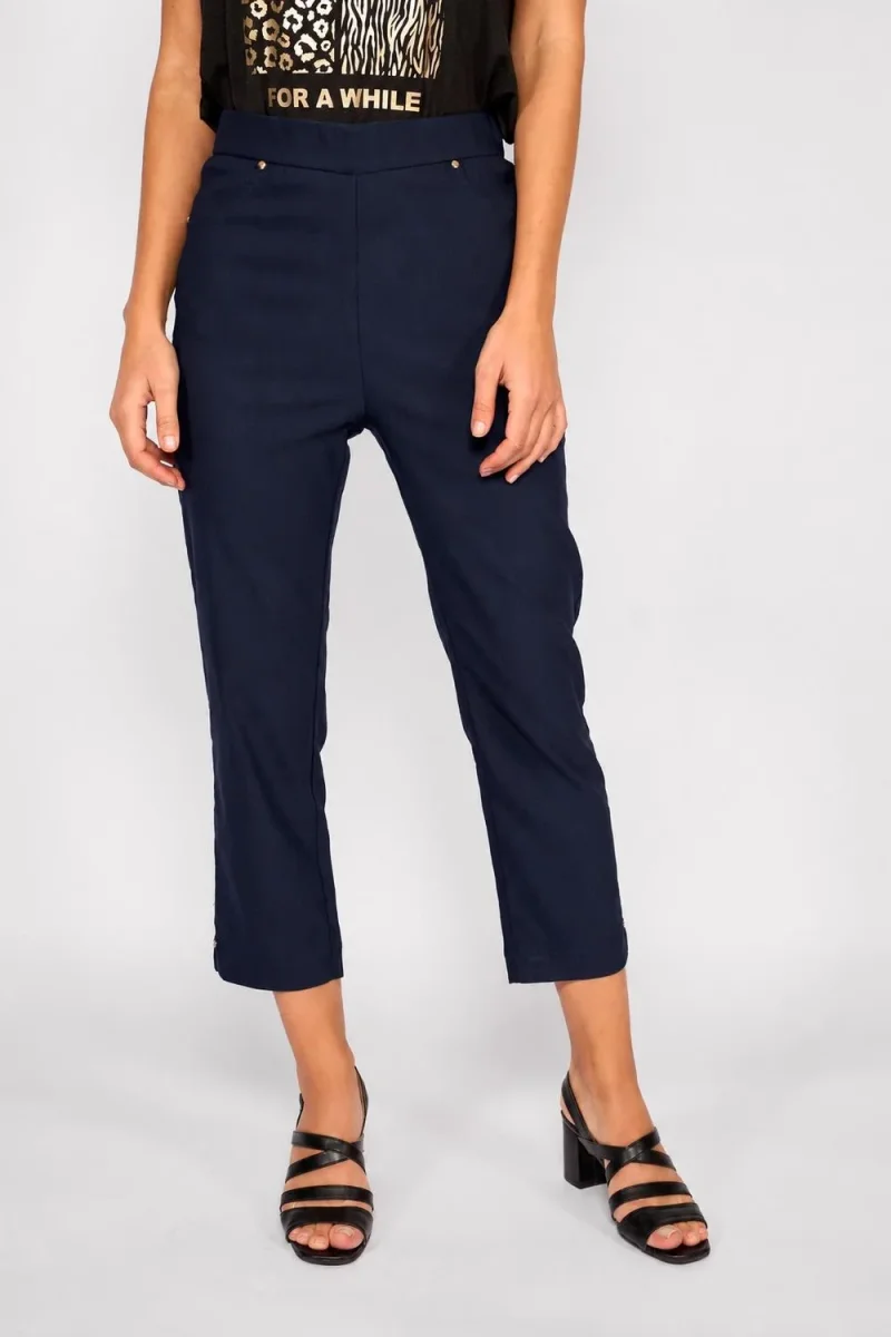 Pantalón Detalles Dorados Diana Azul - Imagen 3
