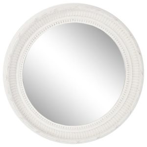 Espejo Redondo Madera Blanco Estilo Provenzal