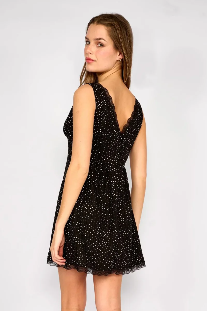 Vestido Corto Lunares Lau Negro - Imagen 3