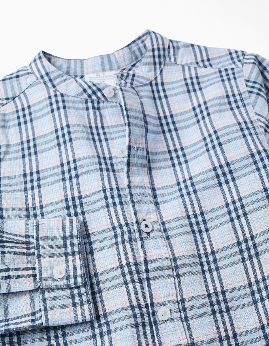 Camisa niño cuadros azul manga larga ZKBAP0302_26015 - Imagen 5