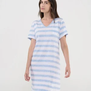 Camisón corto de manga corta vigoré rayas