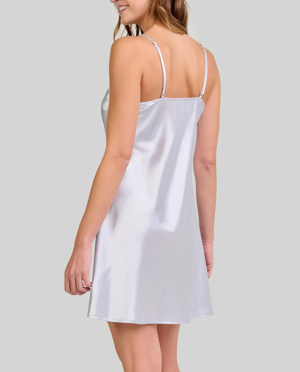 Camisón corto de raso tirantes - Imagen 4