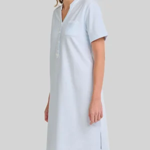 Camisón lencero manga corta cuello abotonado