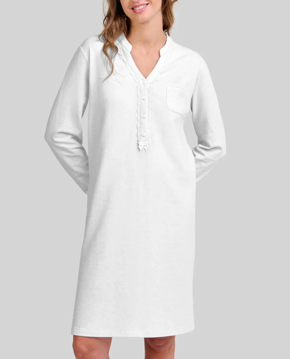 Camisón lencero manga larga cuello pata - Imagen 6