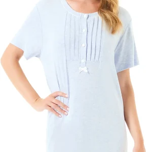 Camisón de manga corta de punto lorzas