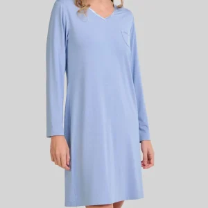 Camisón manga larga modal escote pico raso