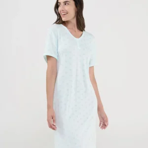 Camisón verano de manga corta verde estrellas