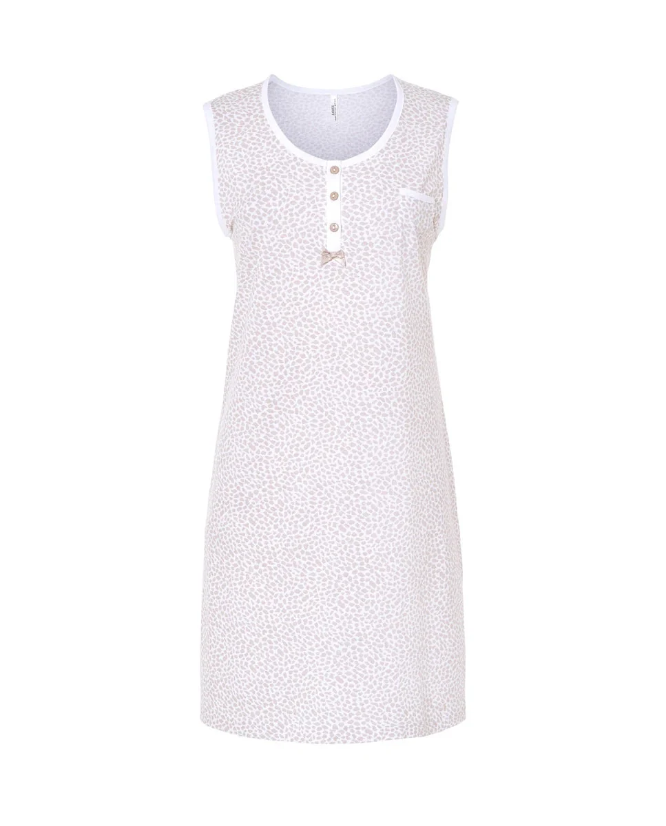 Camisón corto sin mangas animal print cuello botones - Imagen 5