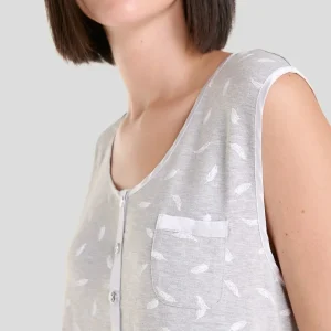 Camisón verano sin mangas plumas