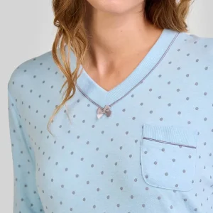 Camisón vigoré largo celeste topos