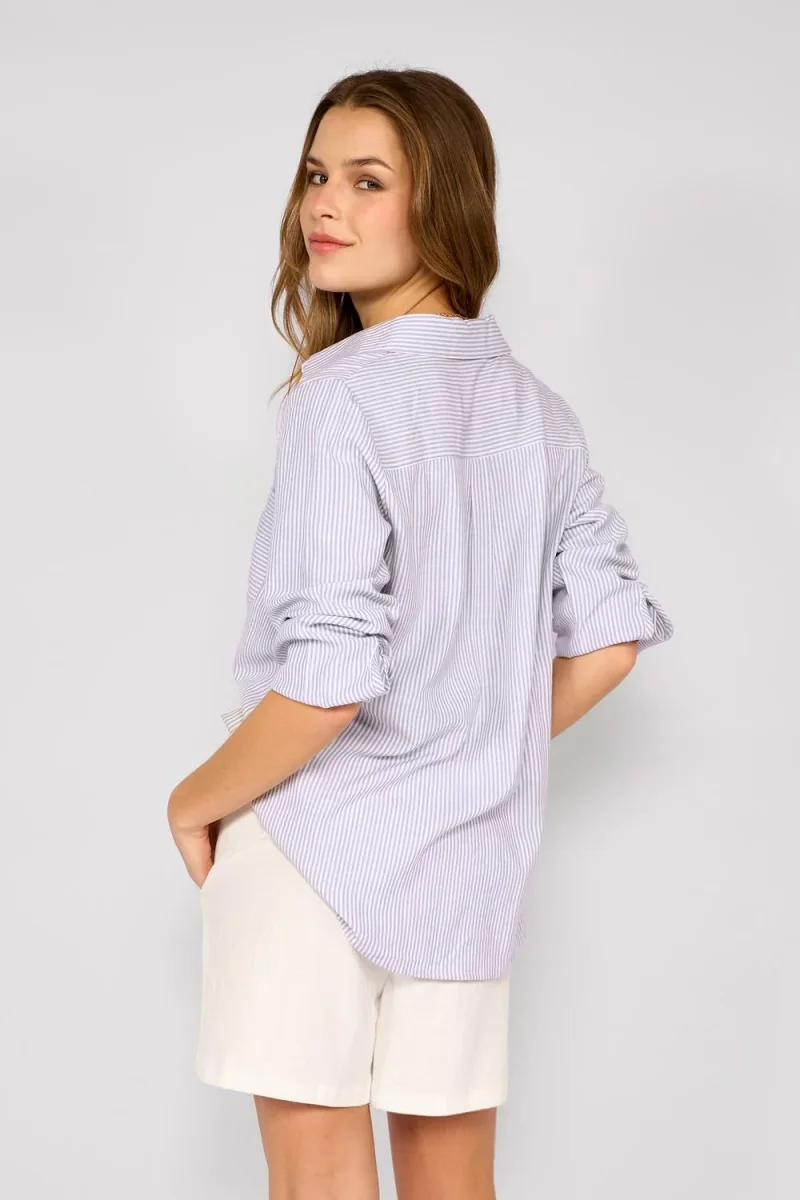 Camisa Rayas Milagros Azul - Imagen 3