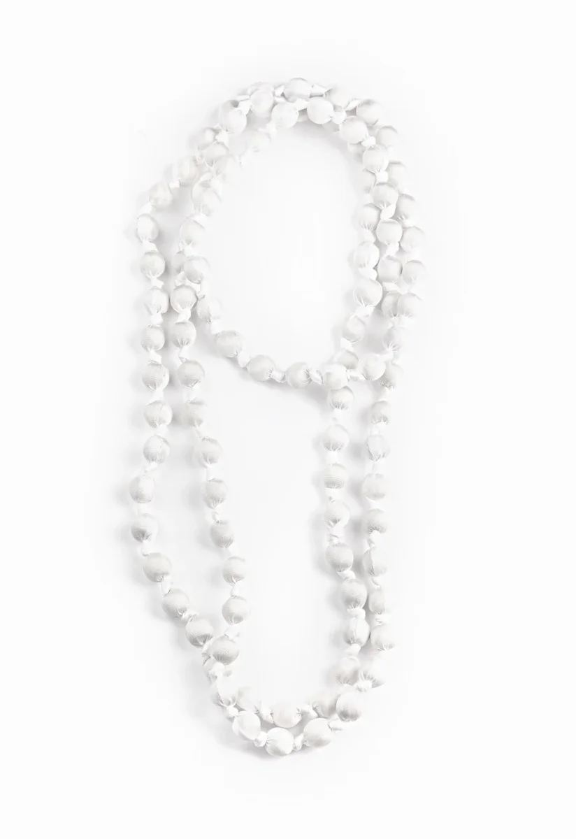 Collar Il Baco Da Seta Bolas Seda Blanco 18.1 - Imagen 3