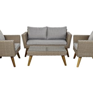 Conjunto de Jardín Nórdico para Exterior Ratan Sintético NORDEN