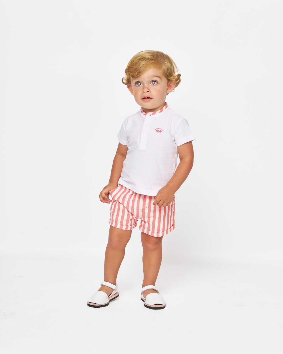 Conjunto bebé niño Spagnolo polo y short rojo Ref 638S - Imagen 4