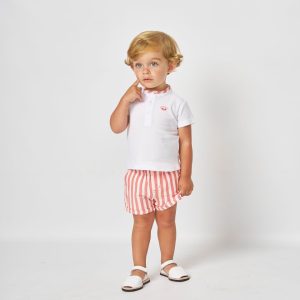 Conjunto bebé niño Spagnolo polo y short rojo Ref 638S