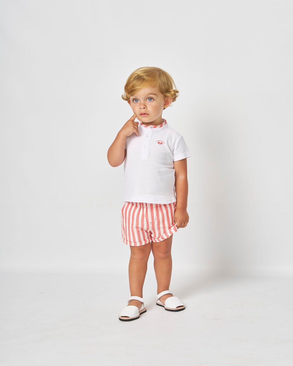 Conjunto bebé niño Spagnolo polo y short rojo Ref 638S - Imagen 2
