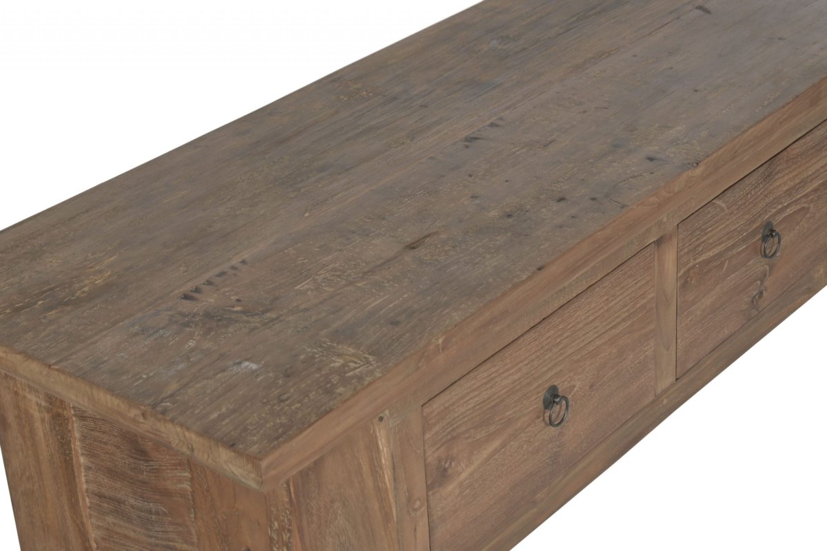 Consola Rústica de Madera Reciclada con 4 Cajones - Imagen 6