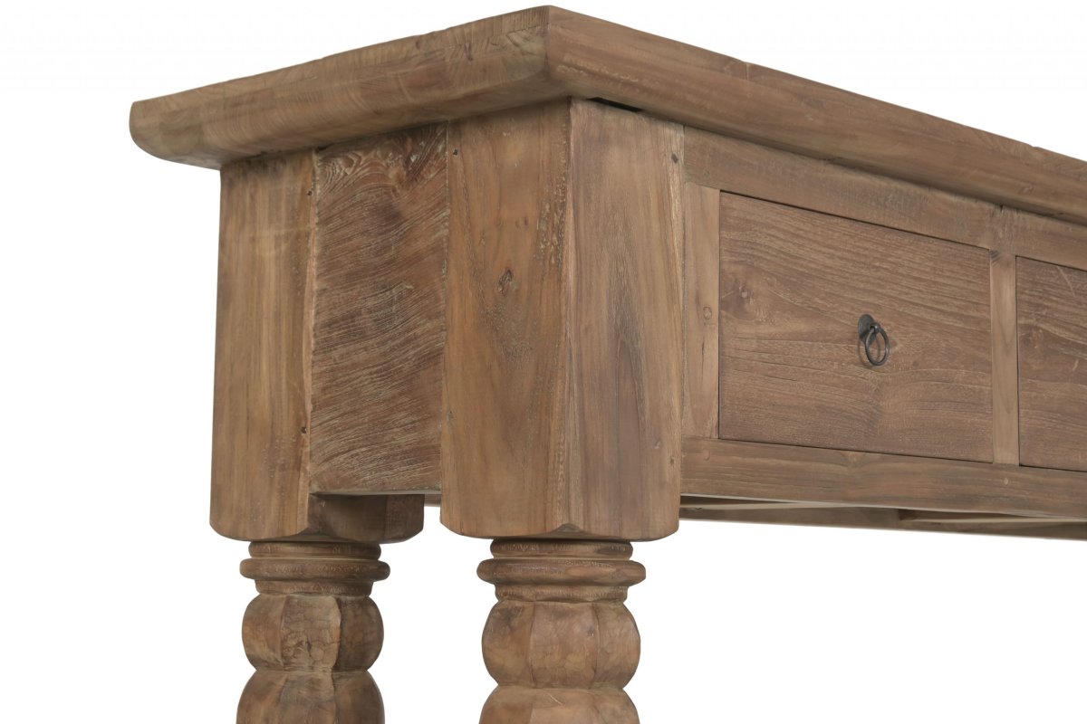 Consola Rústica de Madera Reciclada con 4 Cajones - Imagen 7