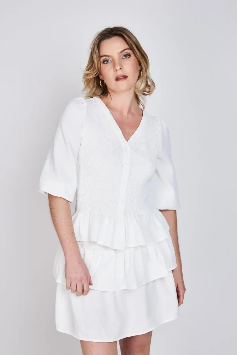 Blusa Panal de Abeja Ana Luisa Blanco Eclipse - Imagen 5