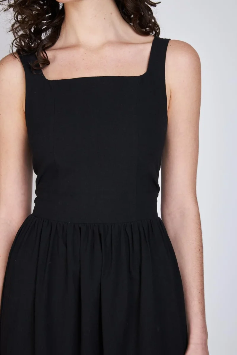 Vestido Escote Cuadrado Javiera Negro Eclipse - Imagen 4