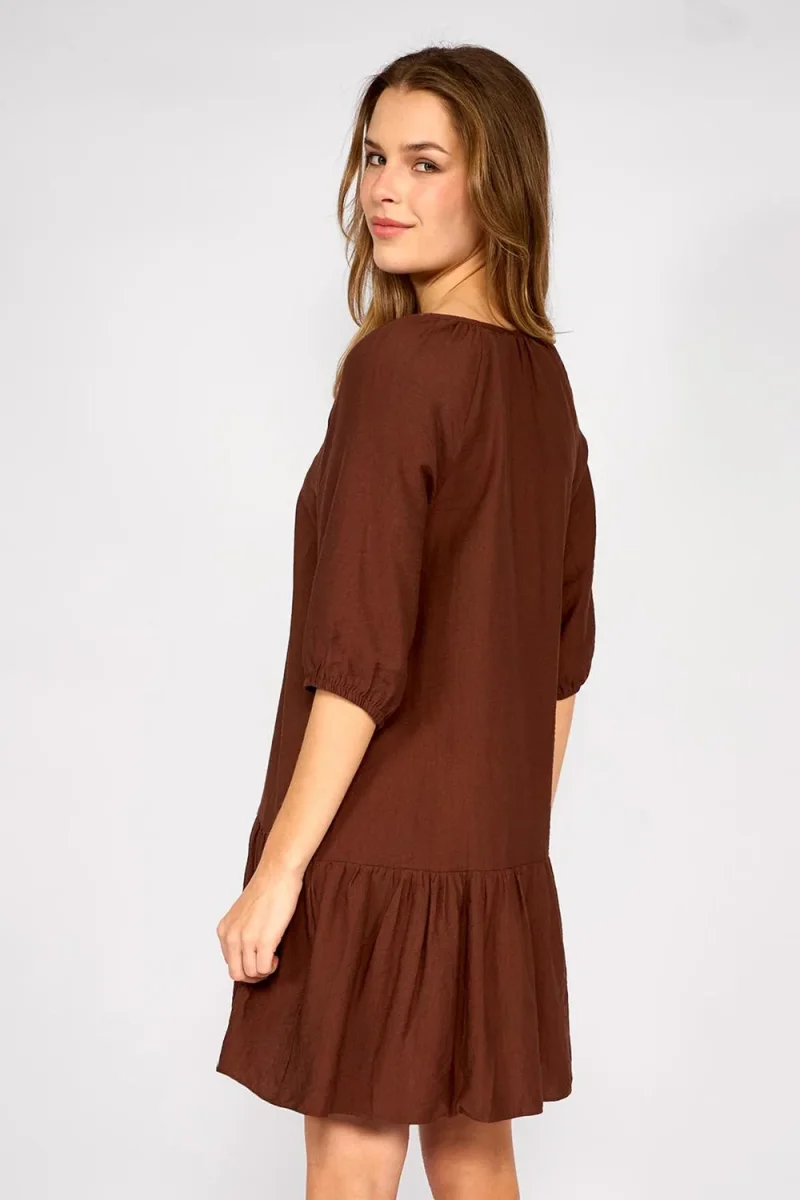 Vestido Corto Mara Chocolate - Imagen 4