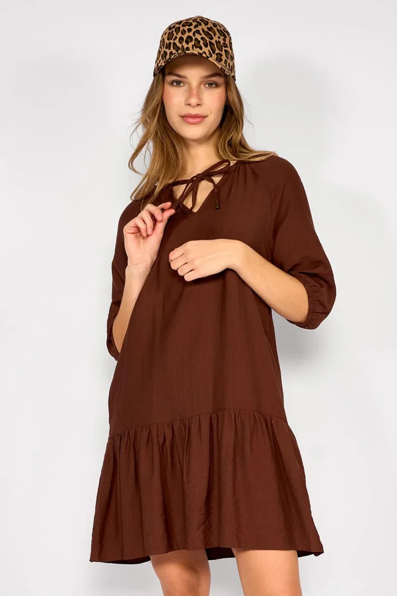 Vestido Corto Mara Chocolate - Imagen 3