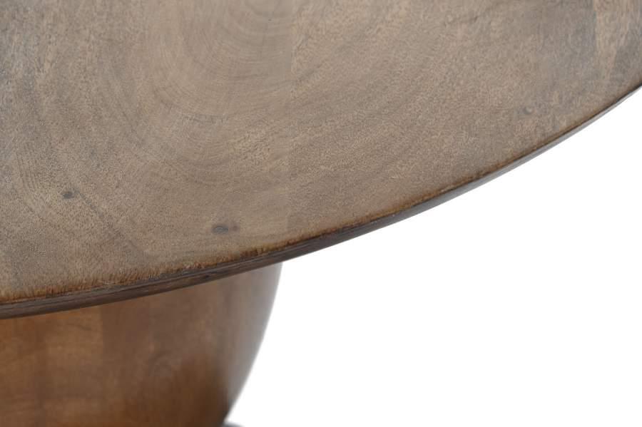 Mesa de Centro Redonda de Madera de Acacia Tono Oscuro - Imagen 3