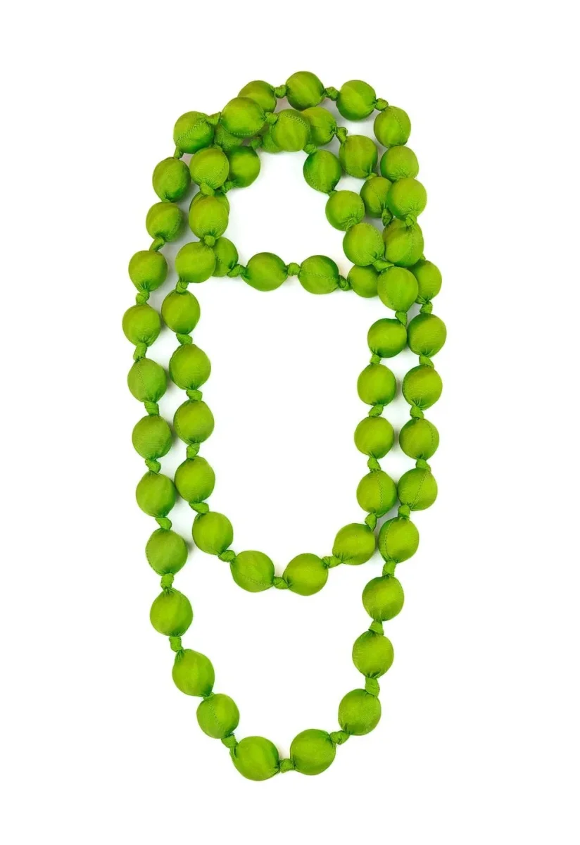 Collar il Baco Da Seta Maxi Bolas Seda Verde Claro - Imagen 3