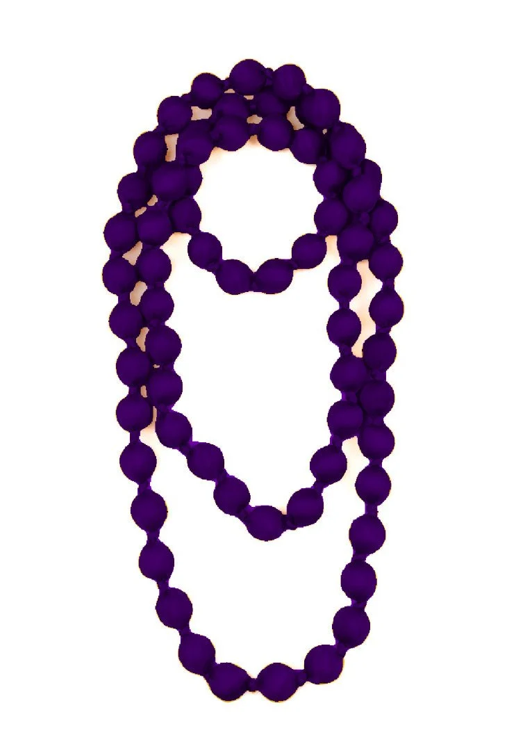 Collar il Baco Da Seta Maxi Bolas Seda Púrpura - Imagen 3