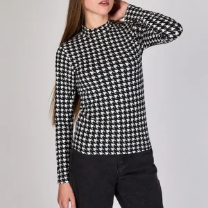 Polera Pied de Poule Ale  Negro Eclipse