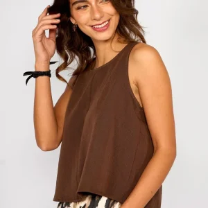 Top Botones Espalda Alana Chocolate