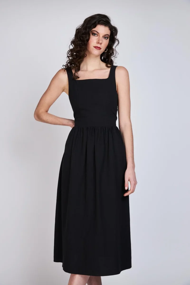 Vestido Escote Cuadrado Javiera Negro Eclipse - Imagen 5