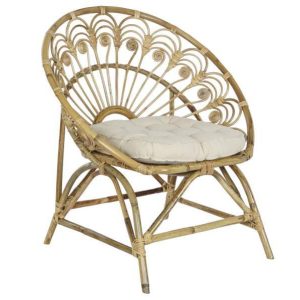 Sillón Ratán Artesanal con Cojín de Algodón