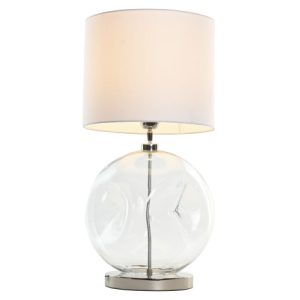 Lámpara de Sobremesa Cristal Orgánico con Pantalla de Algodón