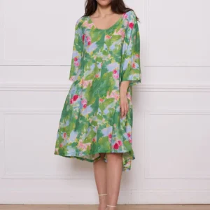 Robe verte viscose nylon