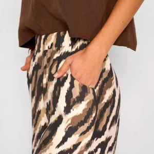 Pantalón Palazzo Animal Print Teresa Chocolate