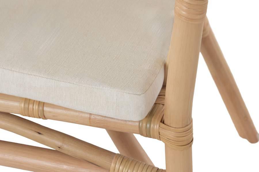 Silla de Ratán Natural con Cojín Beige y Diseño Artesanal - Imagen 5