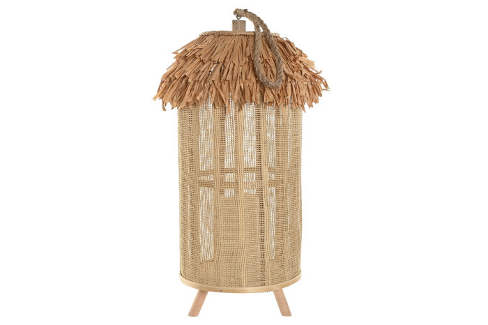 Lámpara de Sobremesa Yute y Madera con Luz LED - Imagen 4