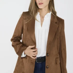 Blazer Suede Julieta Caramelo