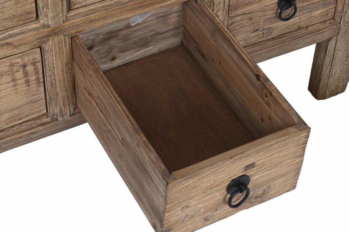 Cómoda Aparador de Olmo Macizo con 9 Cajones Estilo Oriental - Imagen 5