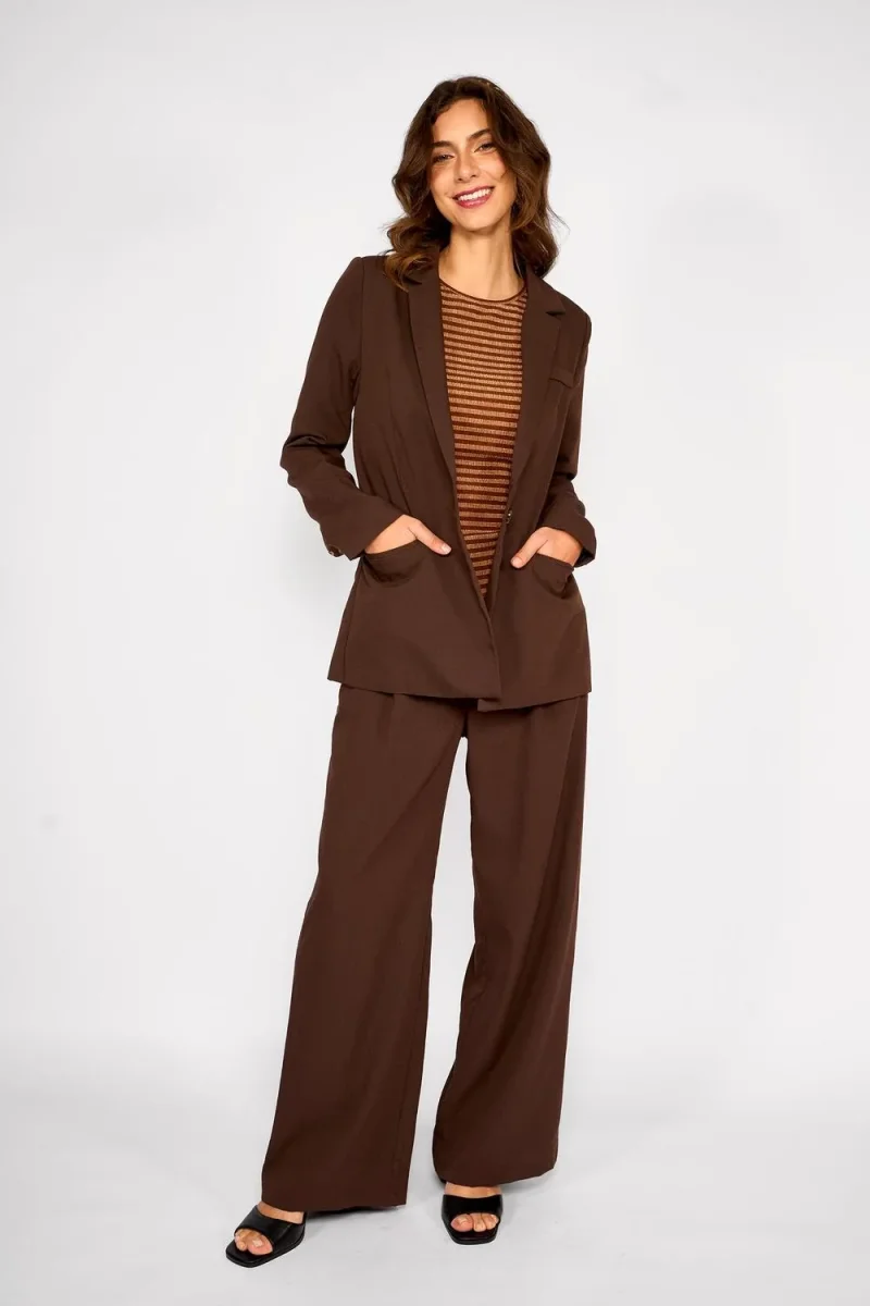 Blazer Lino Amara Chocolate - Imagen 2