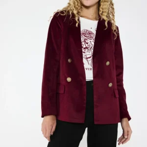 Blazer Terciopelo Luz Burdeo