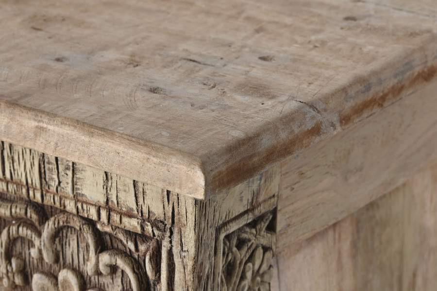 Consola Tallada en Madera Maciza Blanqueada 182 cm - Imagen 6