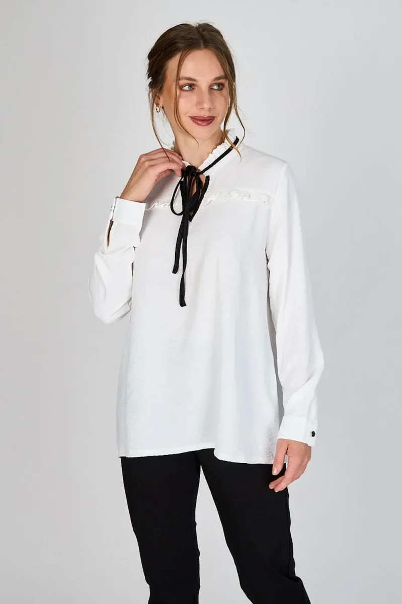 Blusa con Lazo Anastasia Crudo Woman by Eclipse - Imagen 3